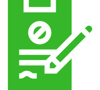 Green code editor icon with pencil