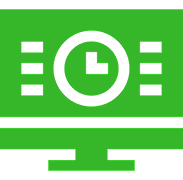 Time display on green background