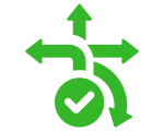 Navigation symbol with green arrows
